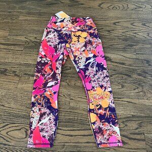 Fabletics High-Waisted Solid Powerhold C Mid-Calf Legging Floral Sz XS NWT $70